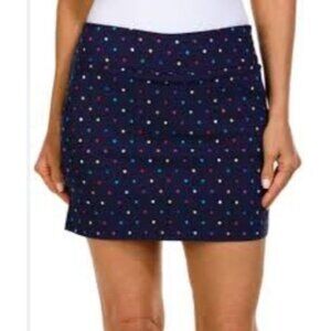 Coral Bay Womens Navy Polka Dot Skort Size 14 Cotton Polyester Blend